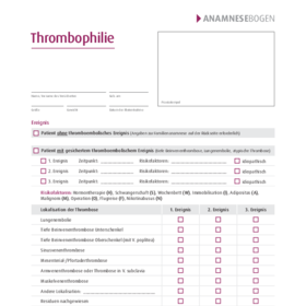 Anamnesebogen Thrombophilie